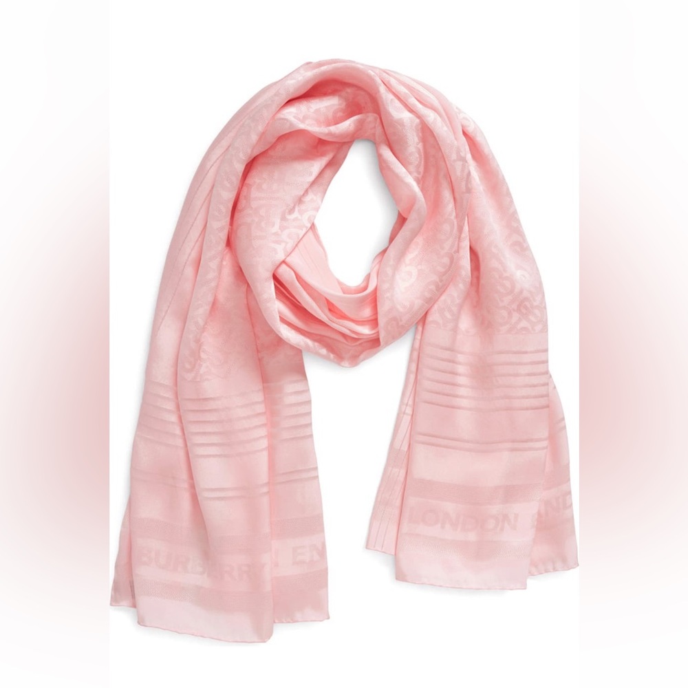Burberry jacquard monogram silk scarf